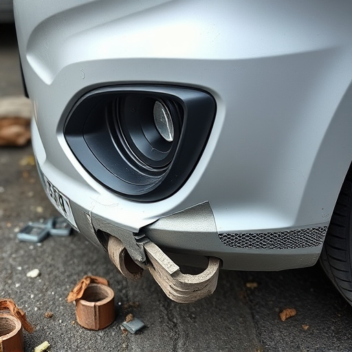 damaged car bumper