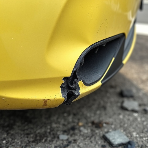 damaged car bumper