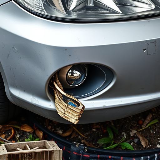 damaged car bumper