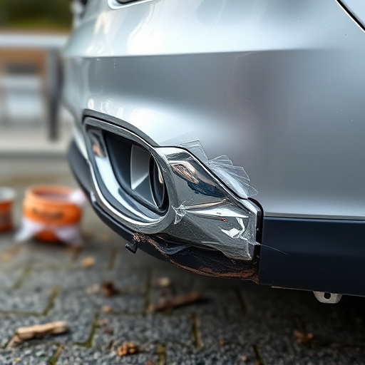 damaged car bumper