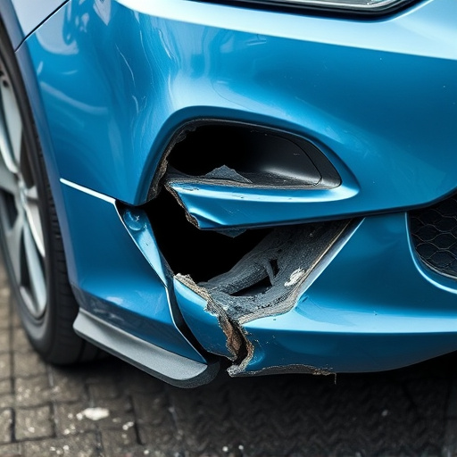 damaged car bumper