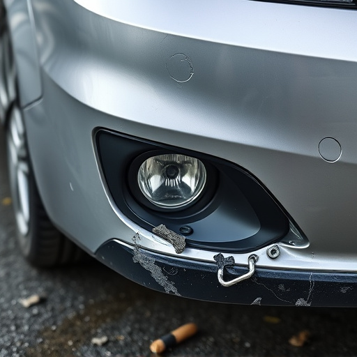 damaged car bumper