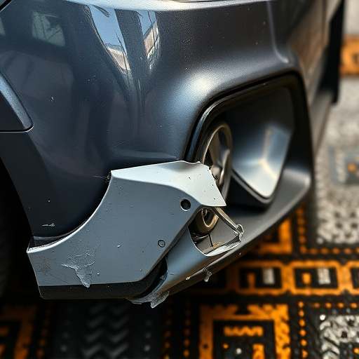 damaged car bumper