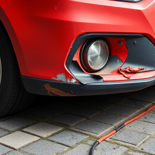 damaged car bumper