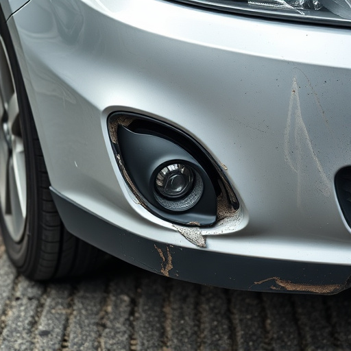 damaged car bumper