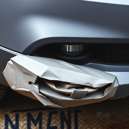 damaged car bumper