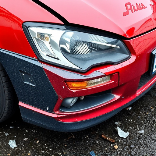 damaged car bumper