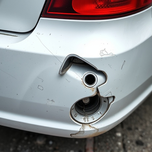damaged car bumper