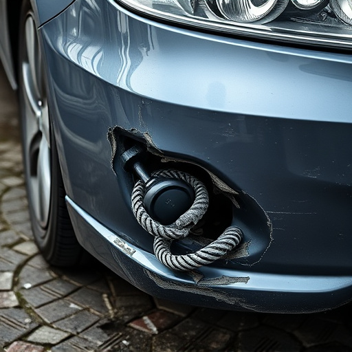 damaged car bumper
