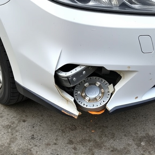 damaged car bumper