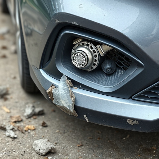 damaged car bumper