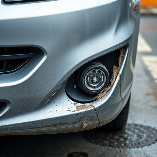 damaged car bumper