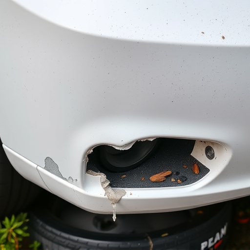 damaged car bumper