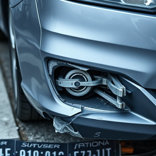 damaged car bumper