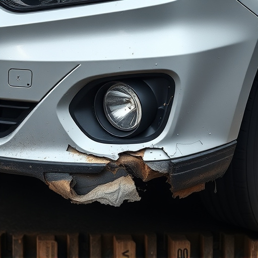 damaged car bumper