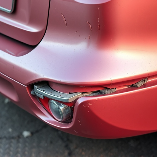 damaged car bumper