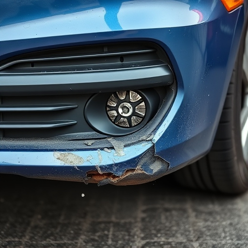 damaged car bumper