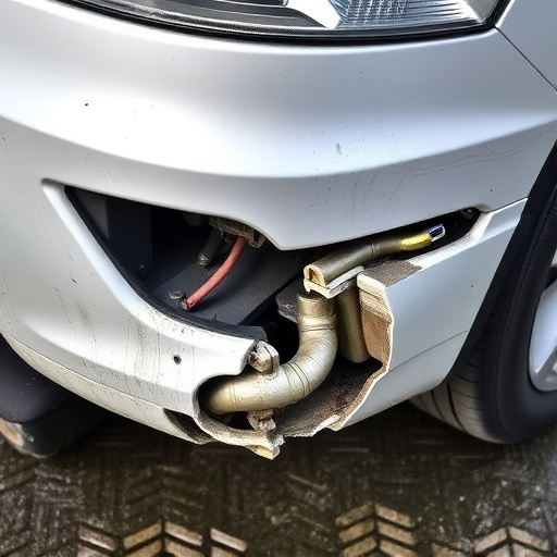 damaged car bumper