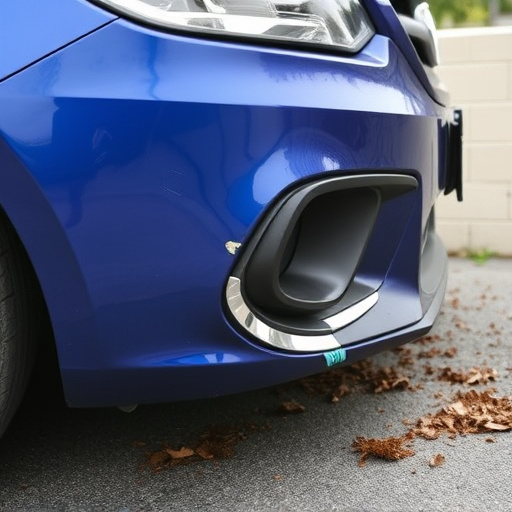 damaged car bumper