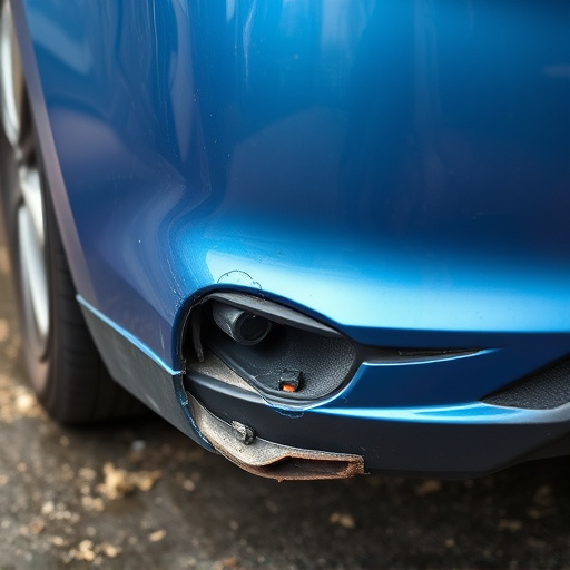 damaged car bumper