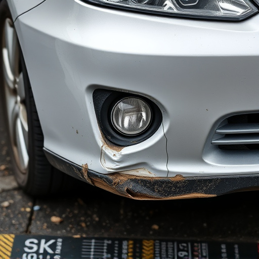 damaged car bumper