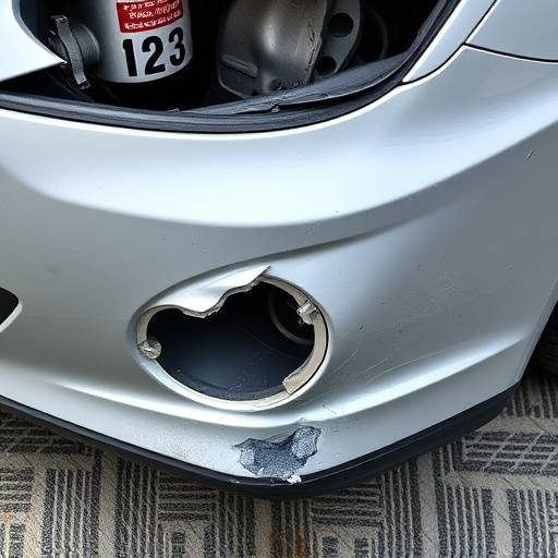 damaged car bumper