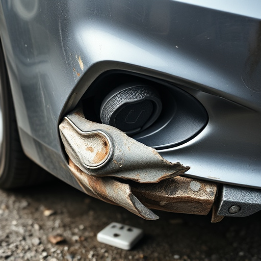 damaged car bumper