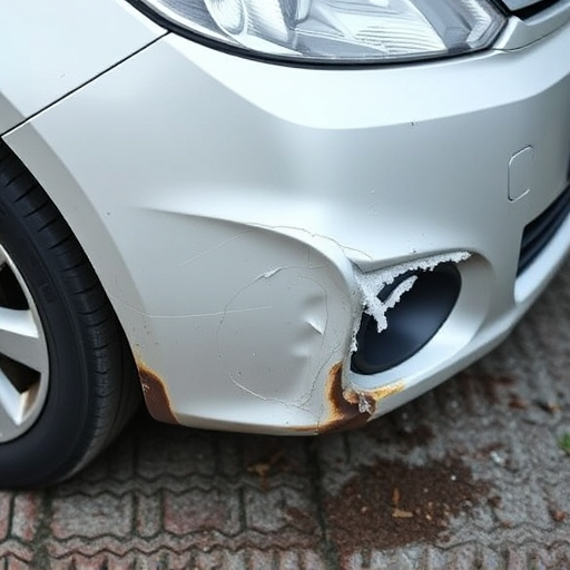 damaged car bumper