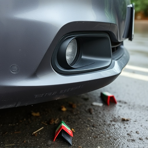 damaged car bumper