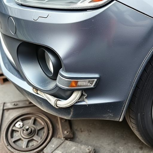 damaged car bumper