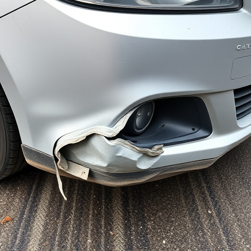 damaged car bumper