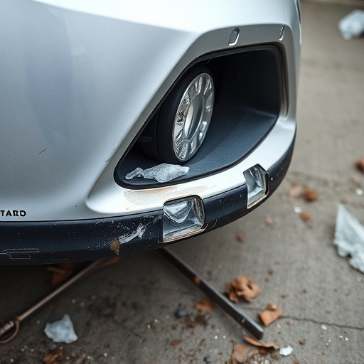 damaged car bumper