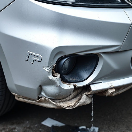 damaged car bumper