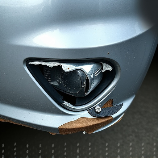 damaged car bumper