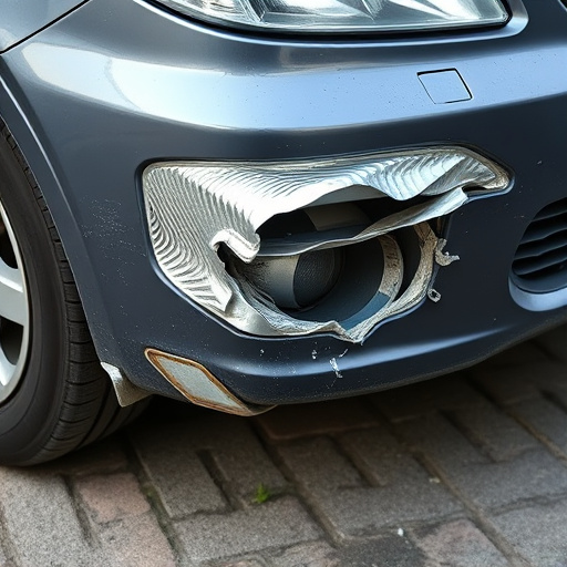 damaged car bumper