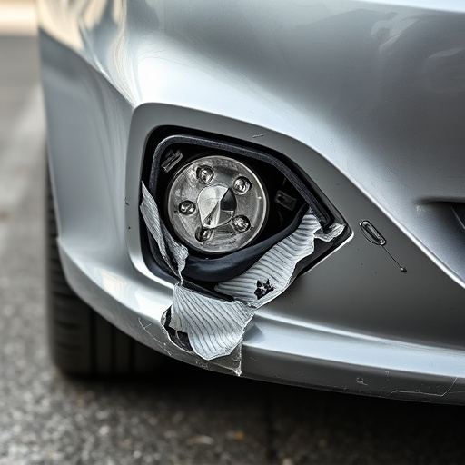 damaged car bumper