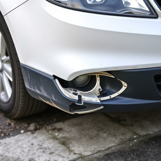 damaged car bumper
