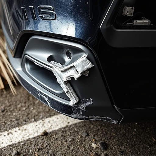 damaged car bumper