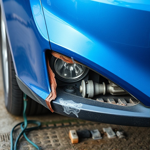 damaged car bumper