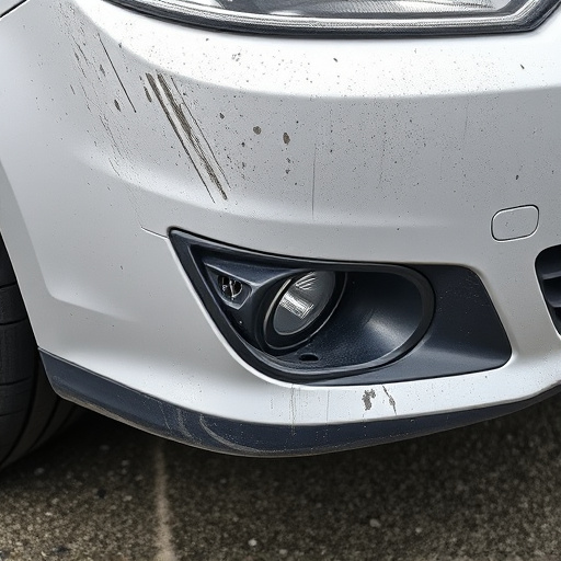 damaged car bumper