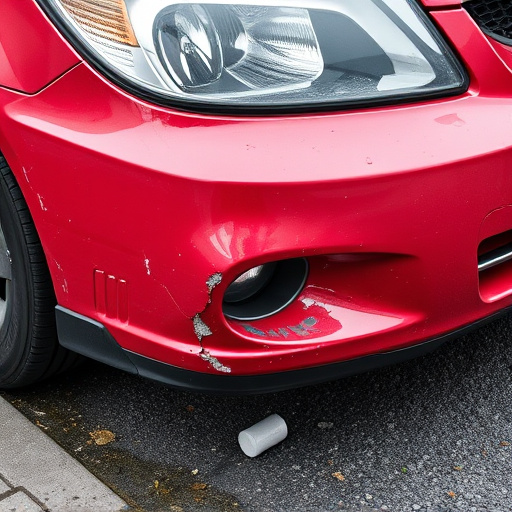 damaged car bumper