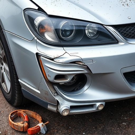 damaged car bumper