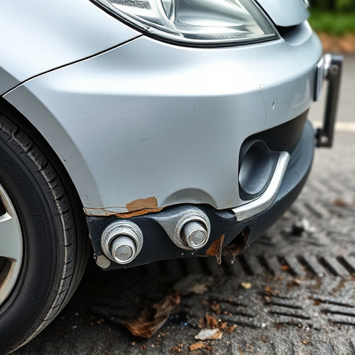 damaged car bumper