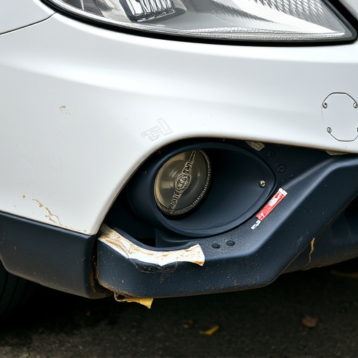 damaged car bumper