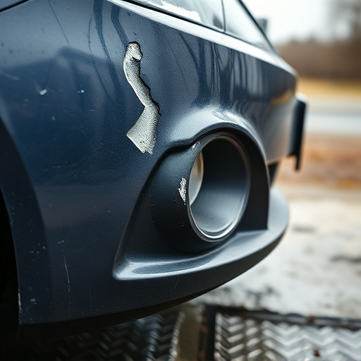 damaged car bumper