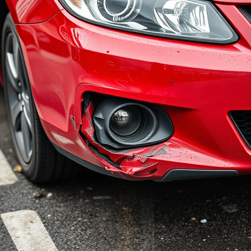 damaged car bumper
