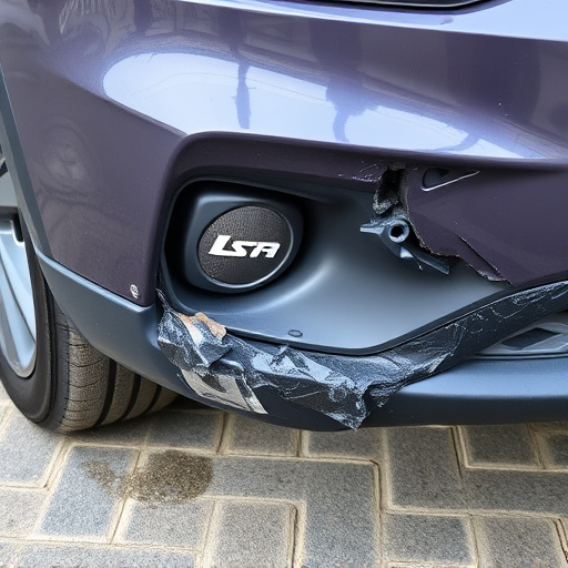 damaged car bumper