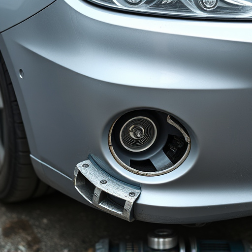 damaged car bumper