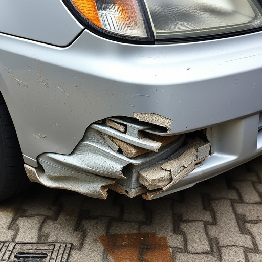 damaged car bumper