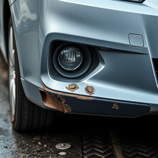 damaged car bumper